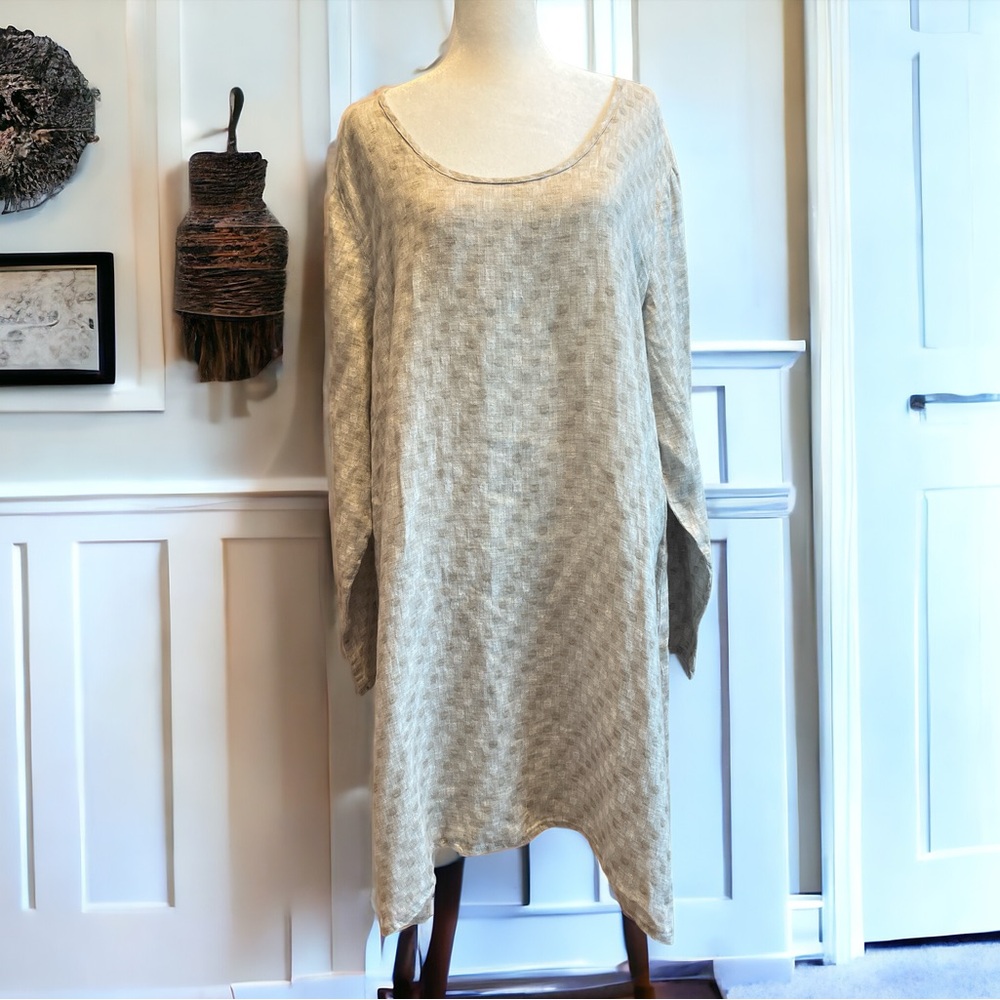 Flax Cream Knit Tunic Dress